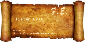 Fliszár Erik névjegykártya