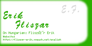 erik fliszar business card